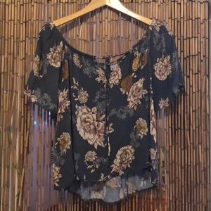 Off the shoulder floral blouse